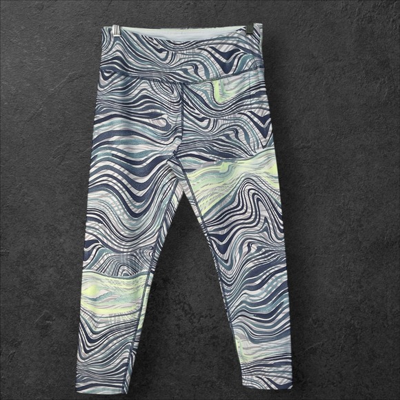 Calvin Klein Performance L Wave Print High Waist Leggings Activewear - Picture 1 of 9